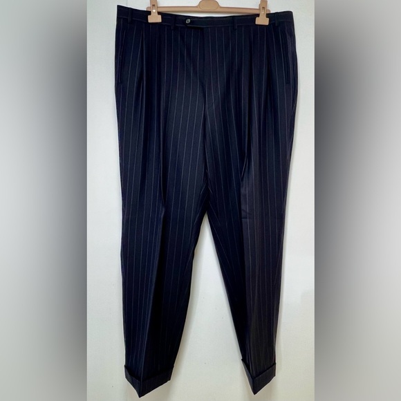 CANALI EXCLUSIVE COLLLECTION BLACK PIN-STRIPE WOOL SUIT - Picture 11 of 14